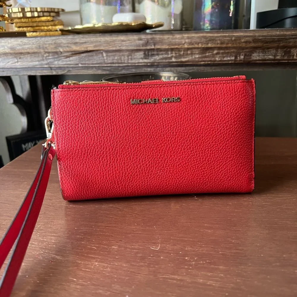 Michael Kors double zipper wristlet / wallet